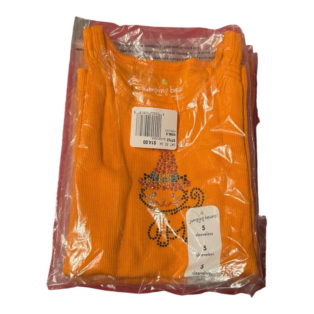 NWT Girl’s Halloween Orange Ribbed Tank Top